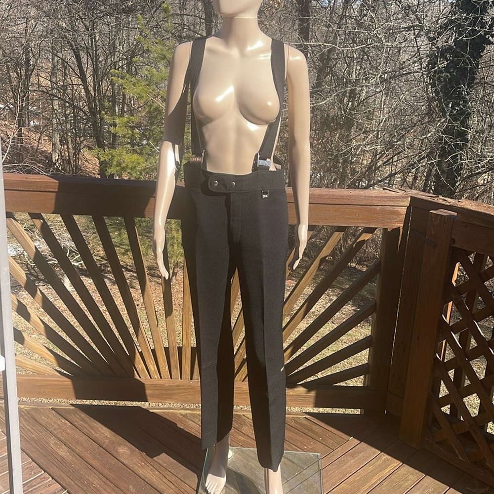 Vintage FERA Stretch Wool Ski Bib, Size 32S